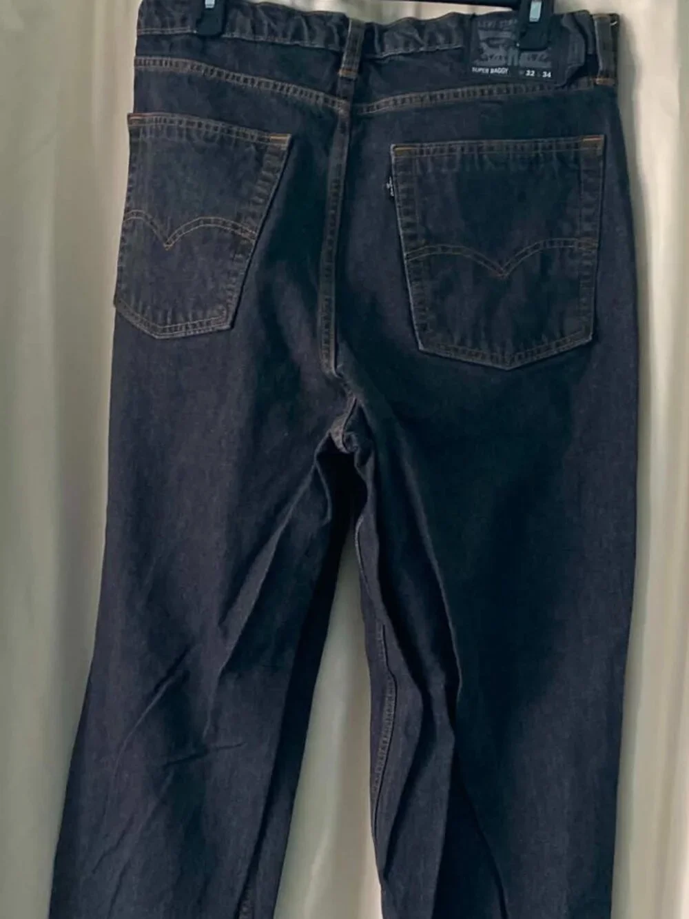 Levis Skateboarding Super Baggy Jeans 32x34 Black Out Rinse Cordura Y2K Skater